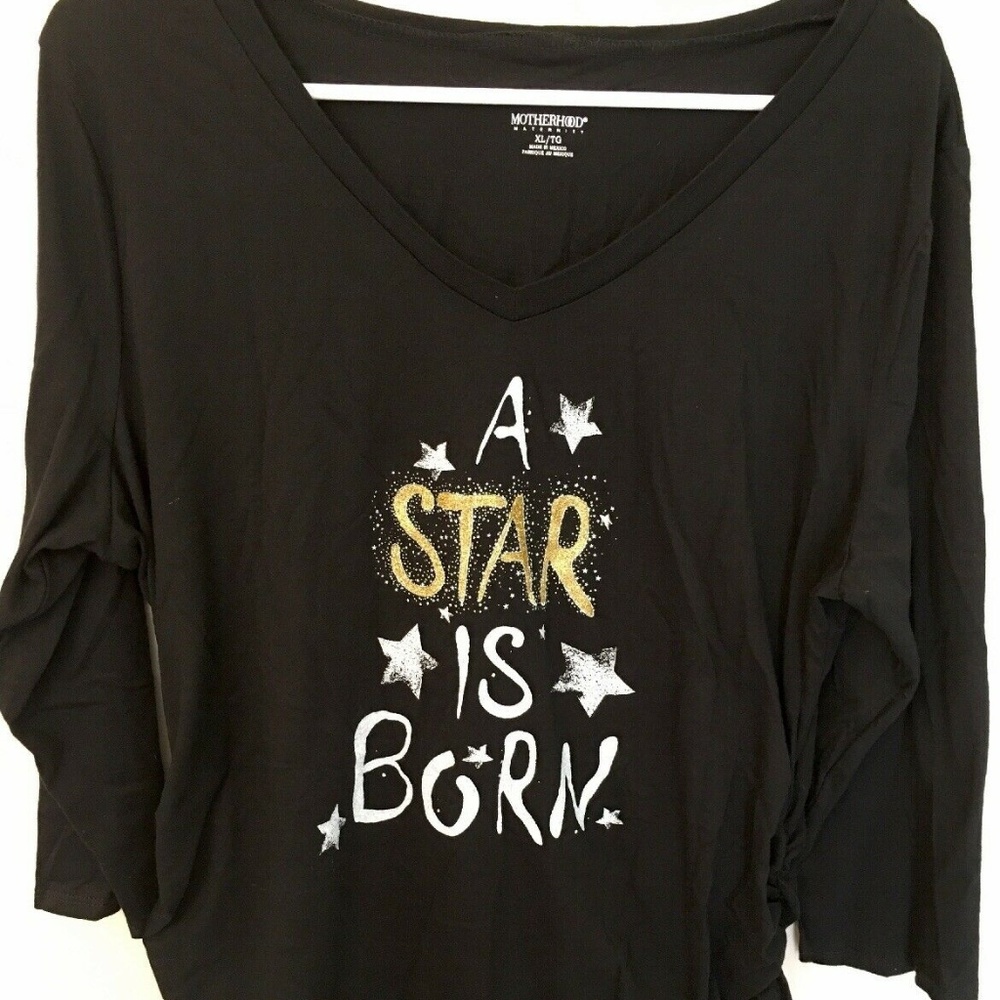 Motherhood Maternity A Star Is Born Black XL Shirt
